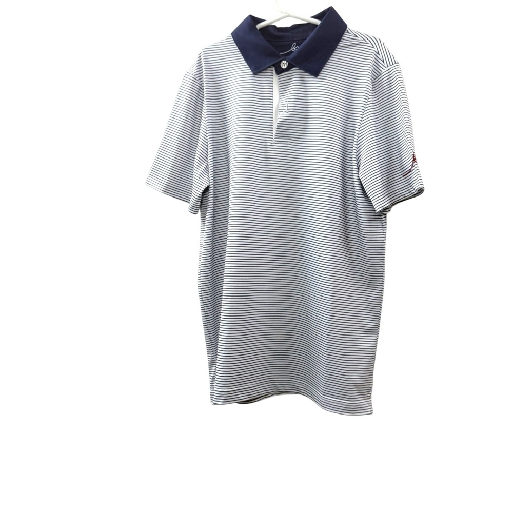 NWT Boston Scott Golf Shirt Youth Medium Striped Polo Short Sleeve Blue MSRP $49